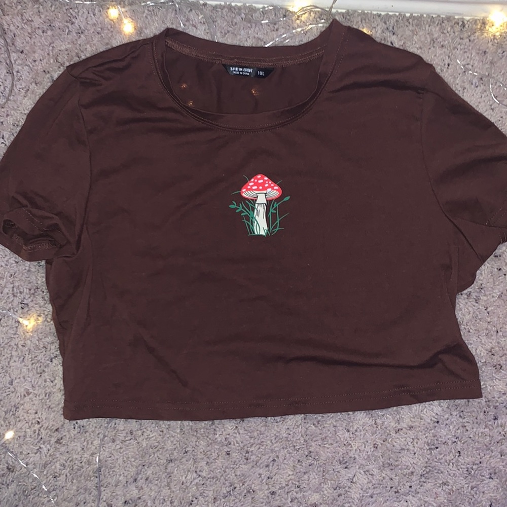 mushroom crop top shirt.